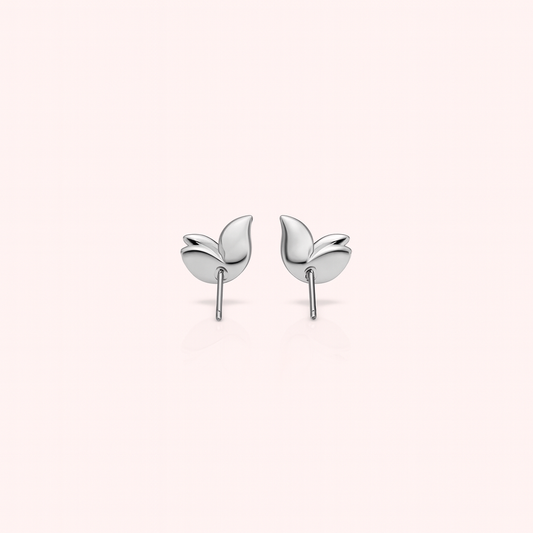 Glitzheaven 925 Sterling Silver Blue Lotus Stud Earrings – Elegant Floral Design with Sparkle