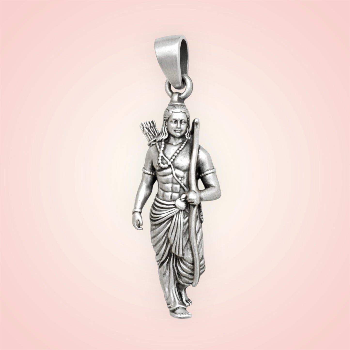 GlitzHeaven Divine 925 Sterling Silver Lord Ram Pendant – Symbol of Dharma & Inner Strength