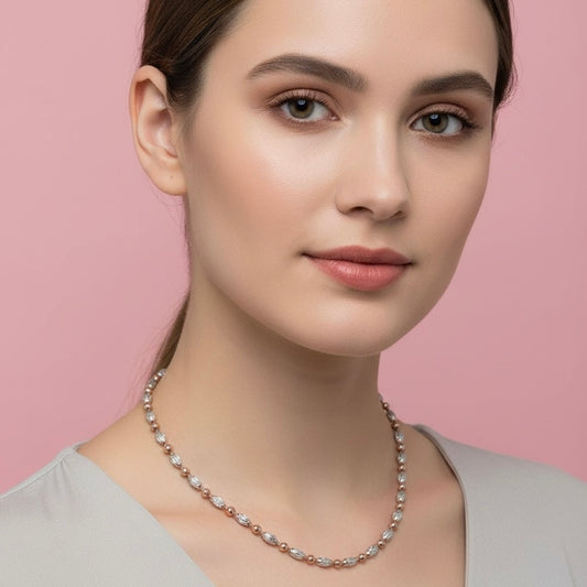 GlitzHeaven Elegant 925 Sterling Silver Diamond-Cut Chain