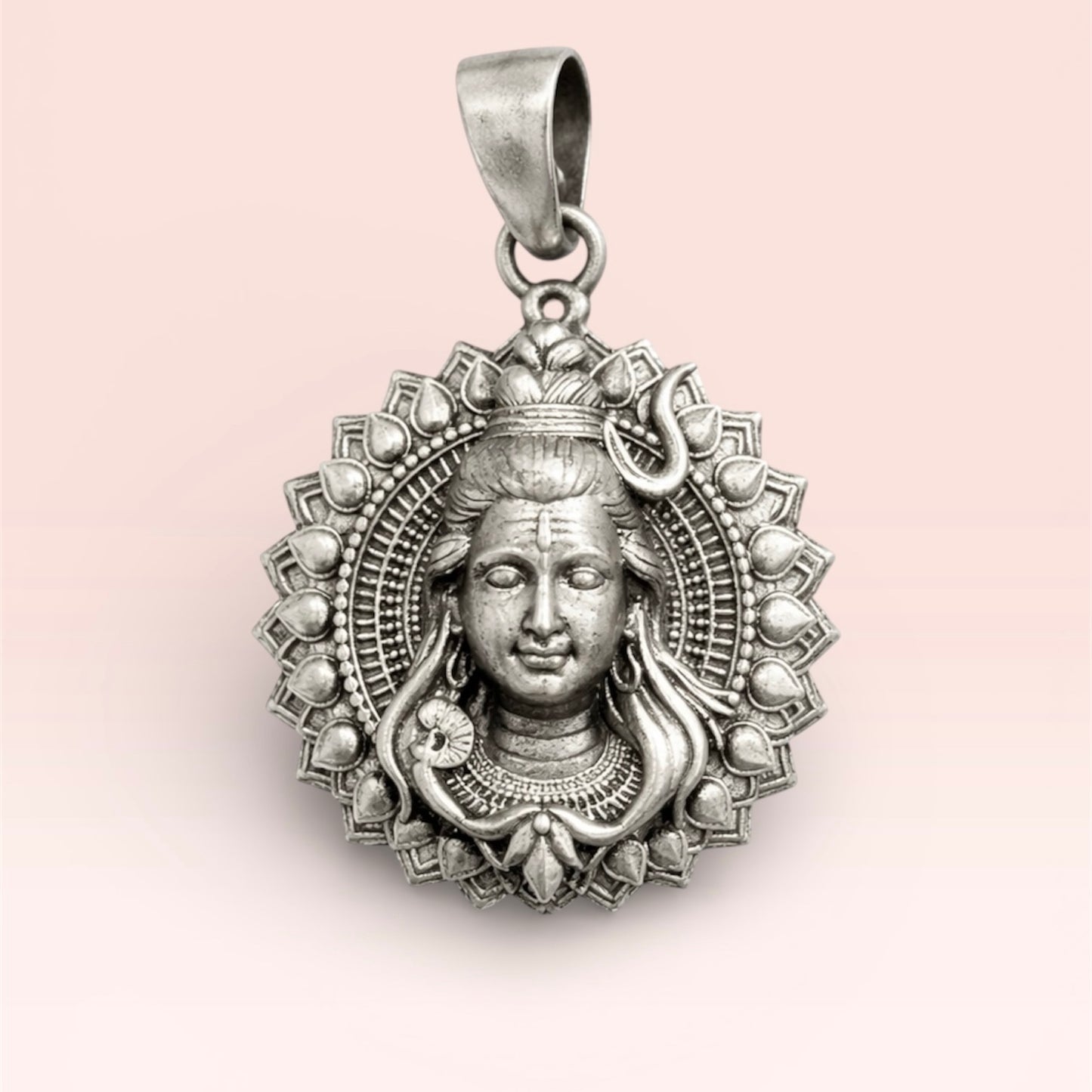 GlitzHeaven Divine 925 Sterling Silver Lord Shiva Face Pendant – Symbol of Peace, Power & Awakening